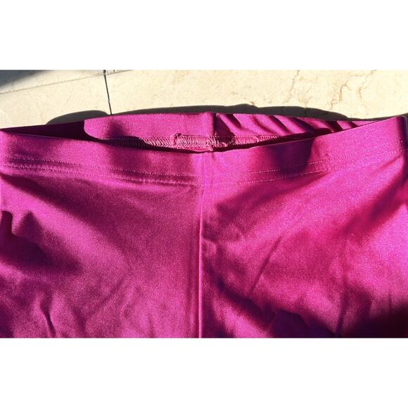 American Apparel Metallic Hot Pink Lamé Leggings – XS, Rare Y2K, Made in USA - Picture 8 of 9